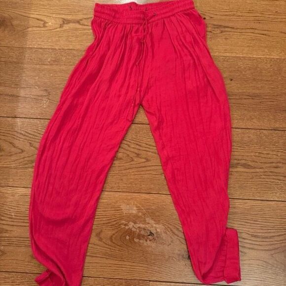 Bright Red Lightweight Boho Pants – Size S - Picture 1 of 5
